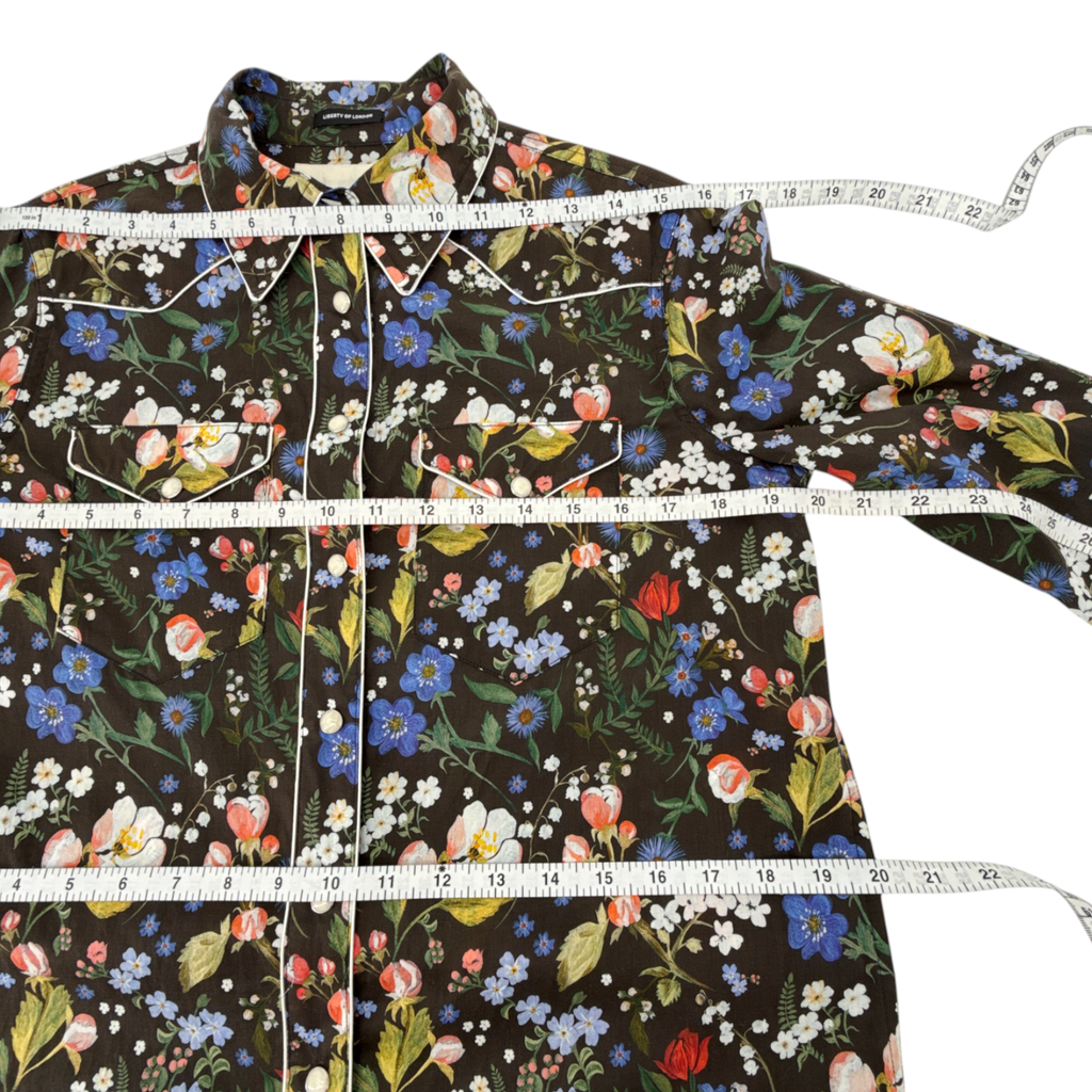 R13 x LIBERTY of LONDON Cowboy Dress in Black Floral S R13