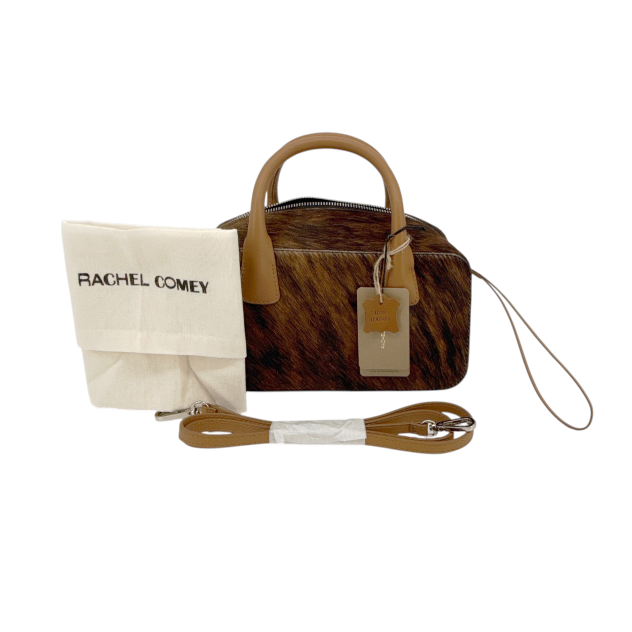 RACHEL COMEY Brynd Small Box Bag in Umber Calf Hair Rachel Comey