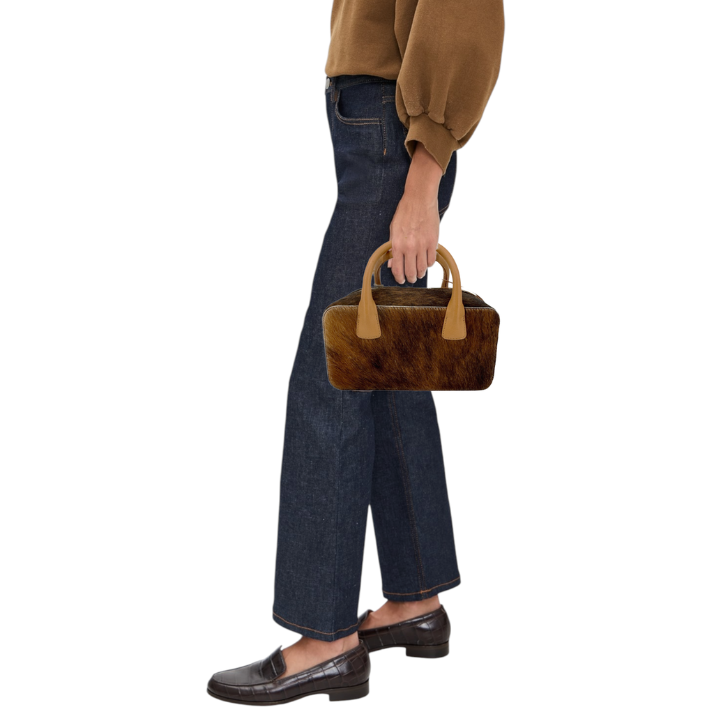 RACHEL COMEY Brynd Small Box Bag in Umber Calf Hair Rachel Comey