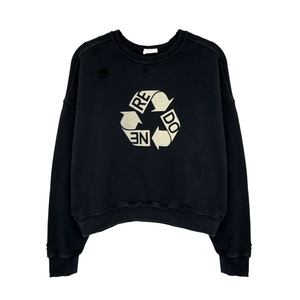 RE/DONE Recycle Distressed Crew Sweatshirt S