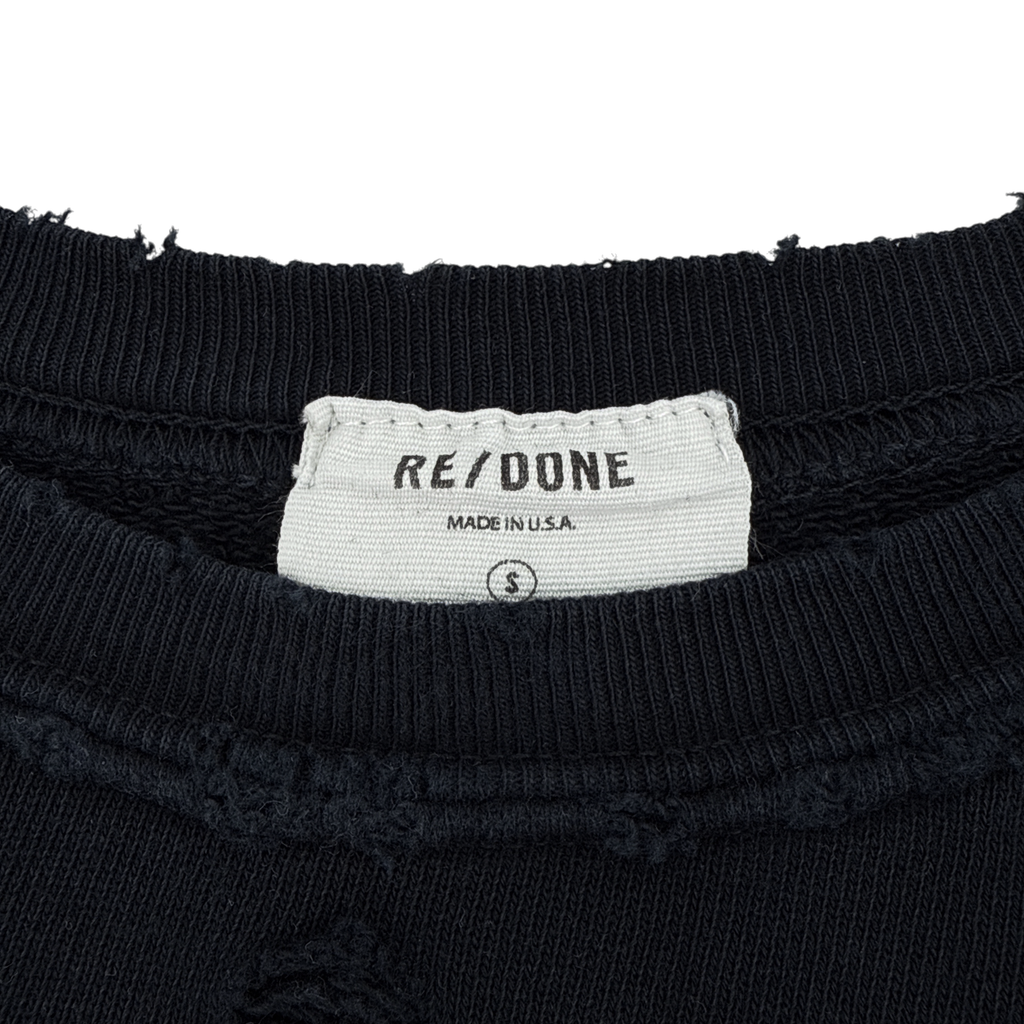 RE/DONE Recycle Distressed Crew Sweatshirt S RE/DONE