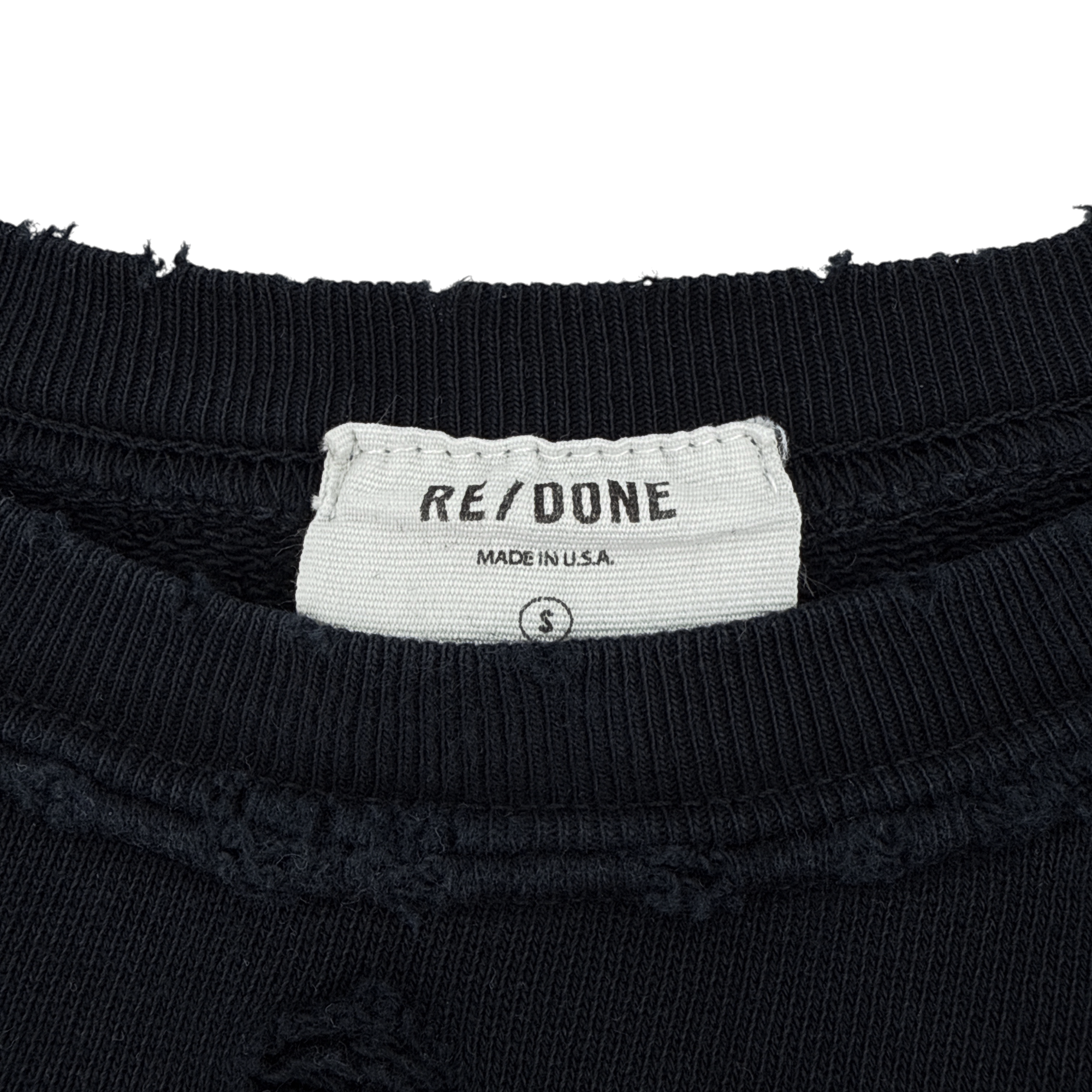 RE/DONE Recycle Distressed Crew Sweatshirt S RE/DONE