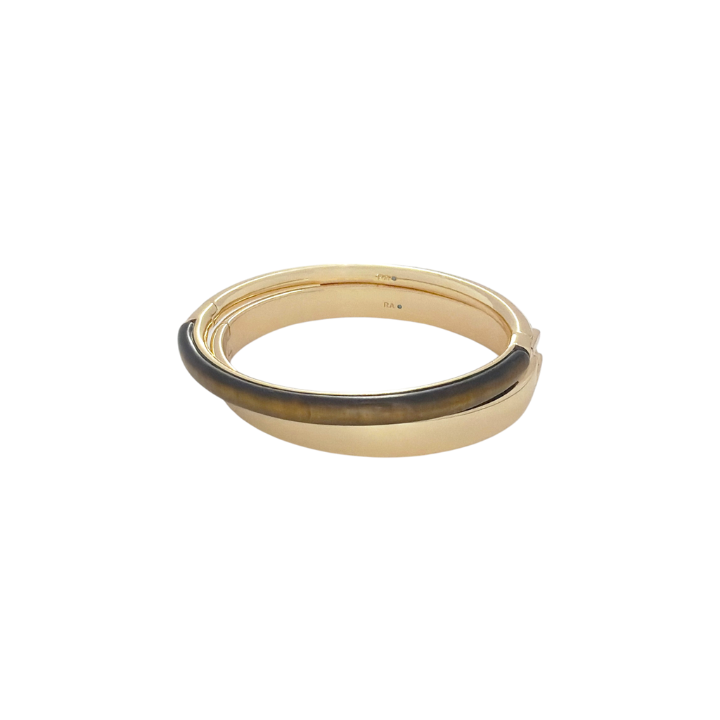 ROXANNE ASSOULIN Semi Stone and Small Puffy Hinged Cuff Set Roxanne Assoulin