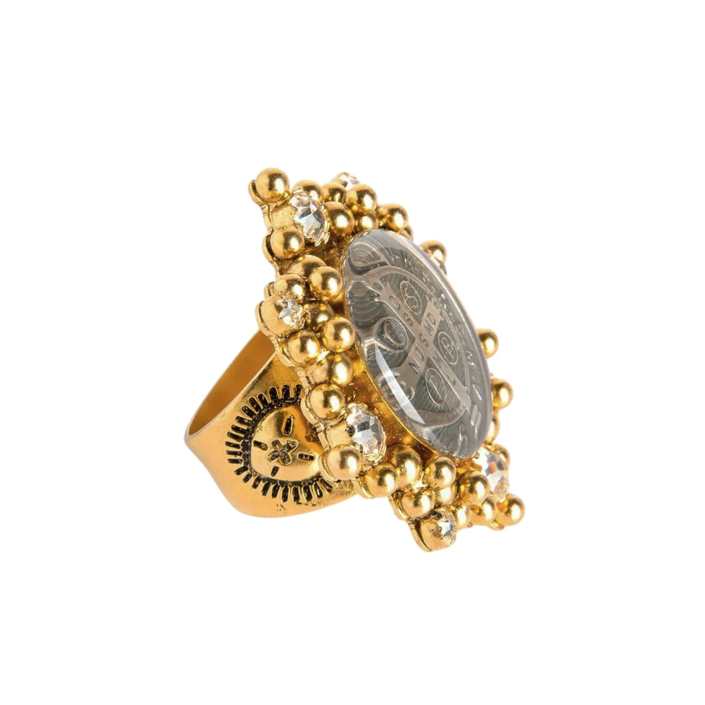 VIRGINS SAINTS & ANGELS VSA Cloister San Benito Ring Gold Size 6 - flyKAMP
