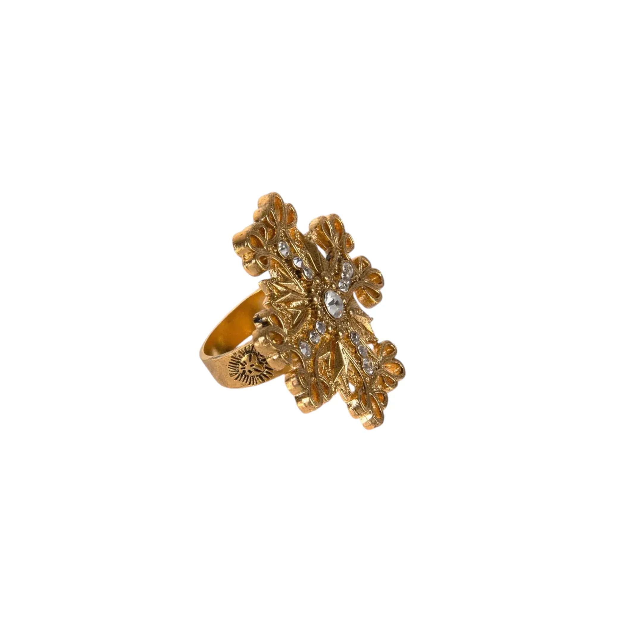 VIRGINS SAINTS & ANGELS VSA Electra Cross Ring in Gold Size 6 - flyKAMP