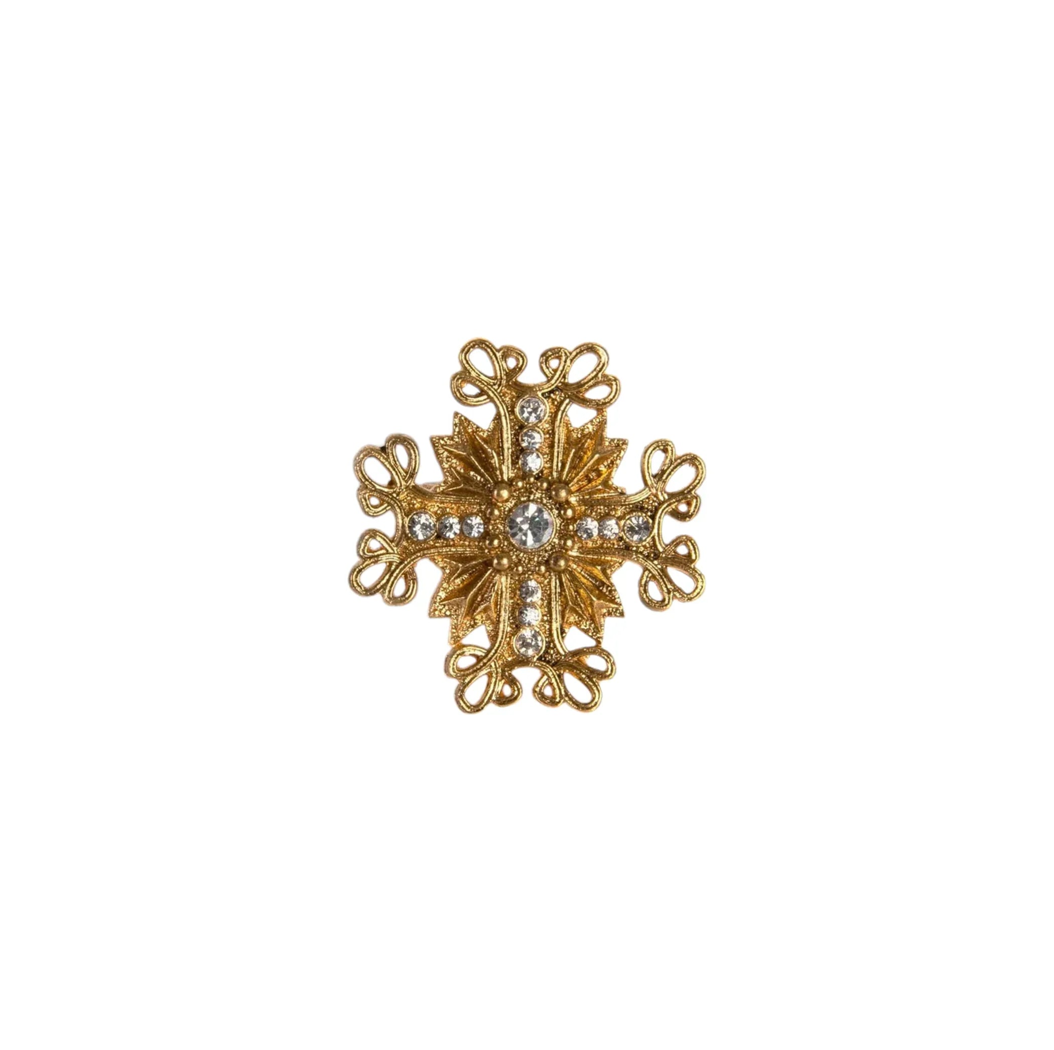VIRGINS SAINTS & ANGELS VSA Electra Cross Ring in Gold Size 6 - flyKAMP