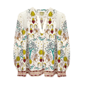 SANDRO Azucar Print Chiffon Blouse In Off White 2|M Sandro
