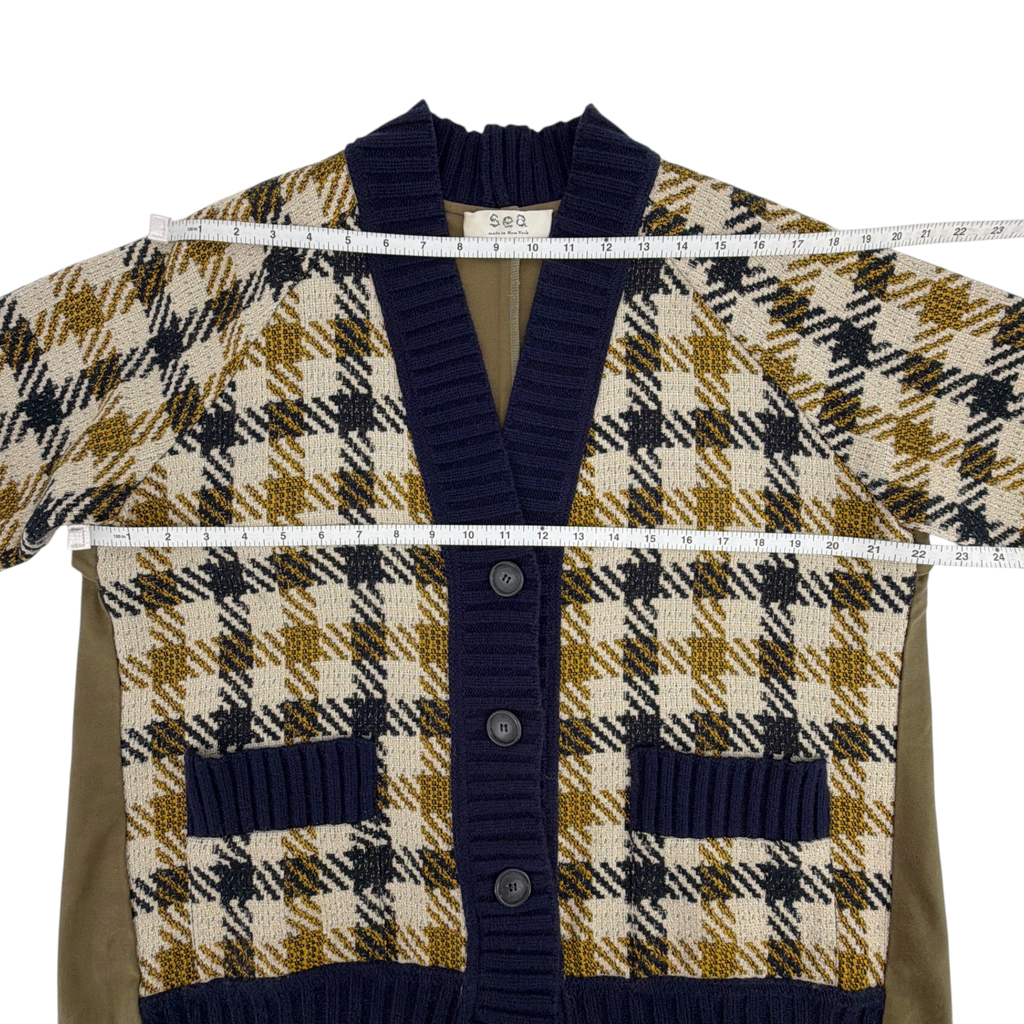 SEA NEW YORK Houndstooth Boyfriend Cardigan XS Sea New York