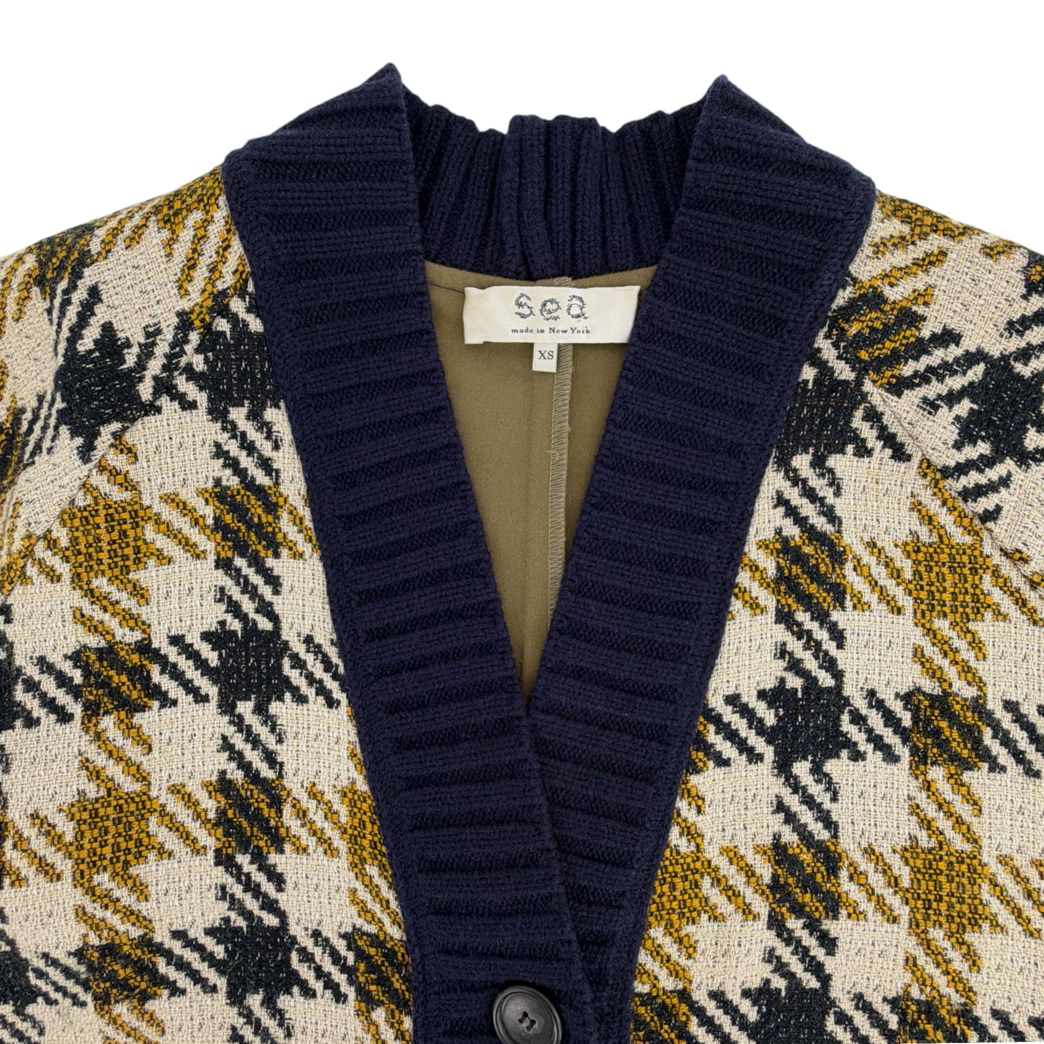 SEA NEW YORK Houndstooth Boyfriend Cardigan XS Sea New York