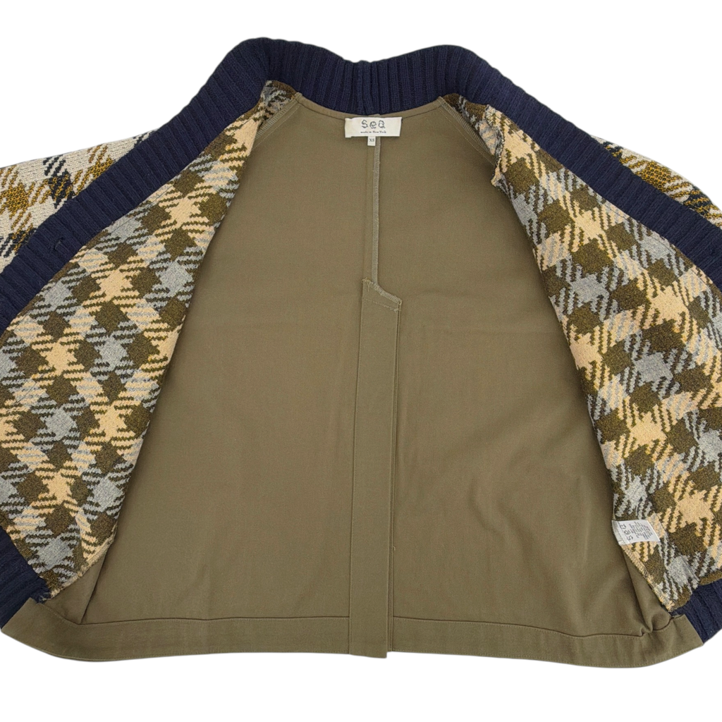 SEA NEW YORK Houndstooth Boyfriend Cardigan XS Sea New York
