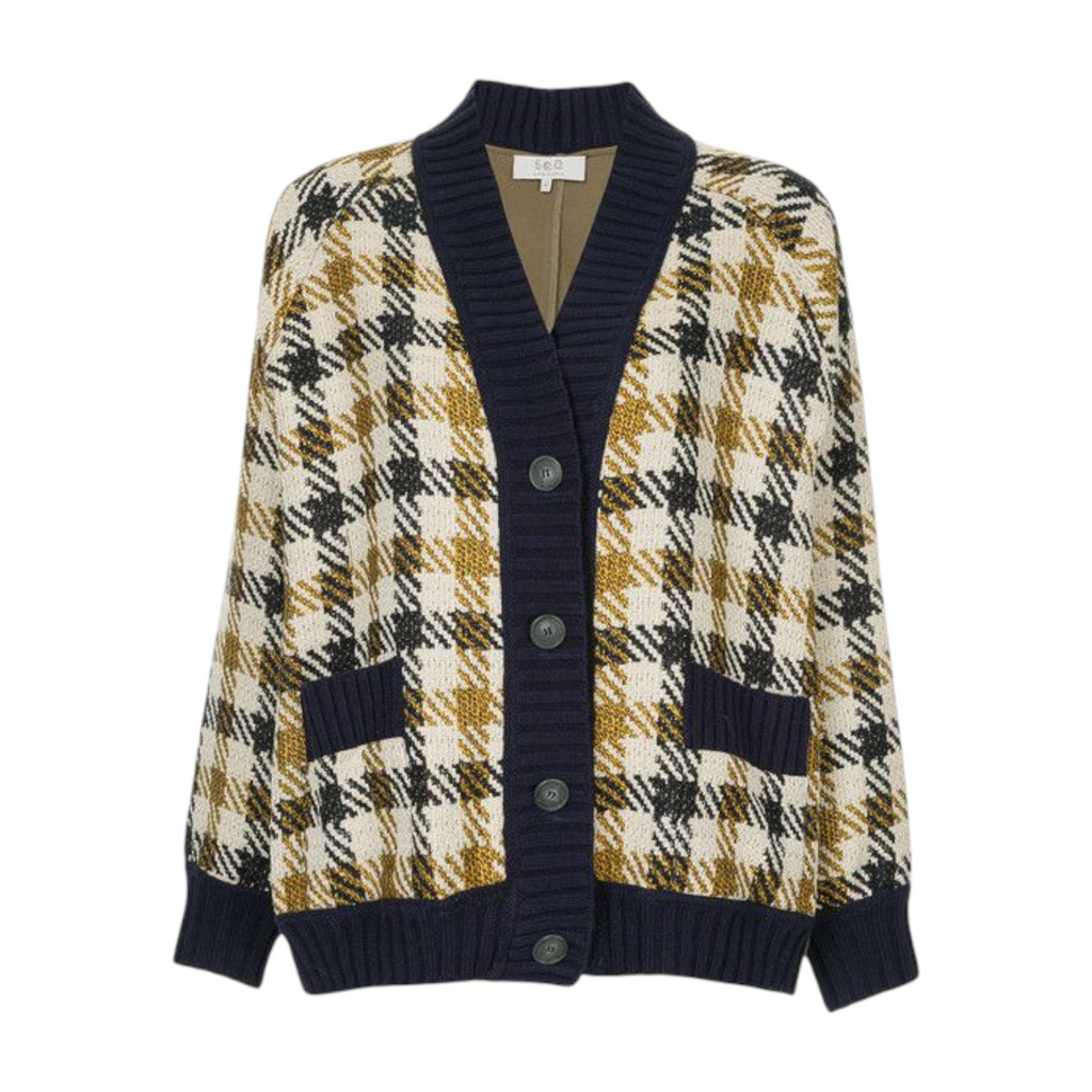 SEA NEW YORK Houndstooth Boyfriend Cardigan XS Sea New York