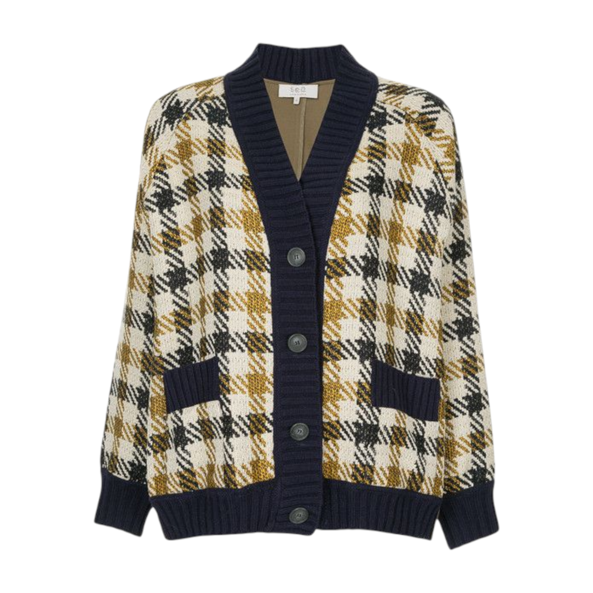 SEA NEW YORK Houndstooth Boyfriend Cardigan XS Sea New York