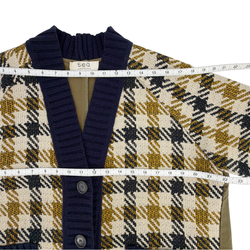 SEA NEW YORK Houndstooth Boyfriend Cardigan XS Sea New York