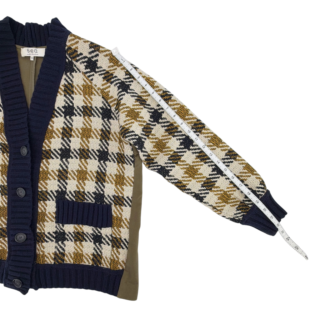 SEA NEW YORK Houndstooth Boyfriend Cardigan XS Sea New York