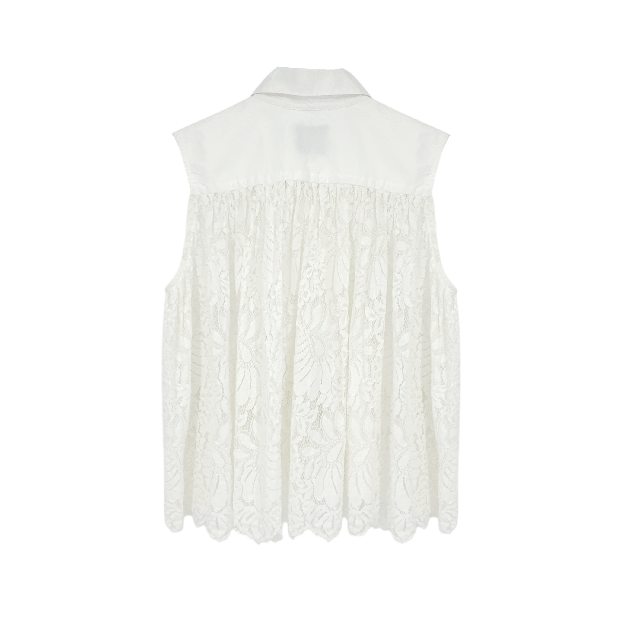 SEA New York Lace Back Button Down Blouse in Milky White 8|M Sea New York