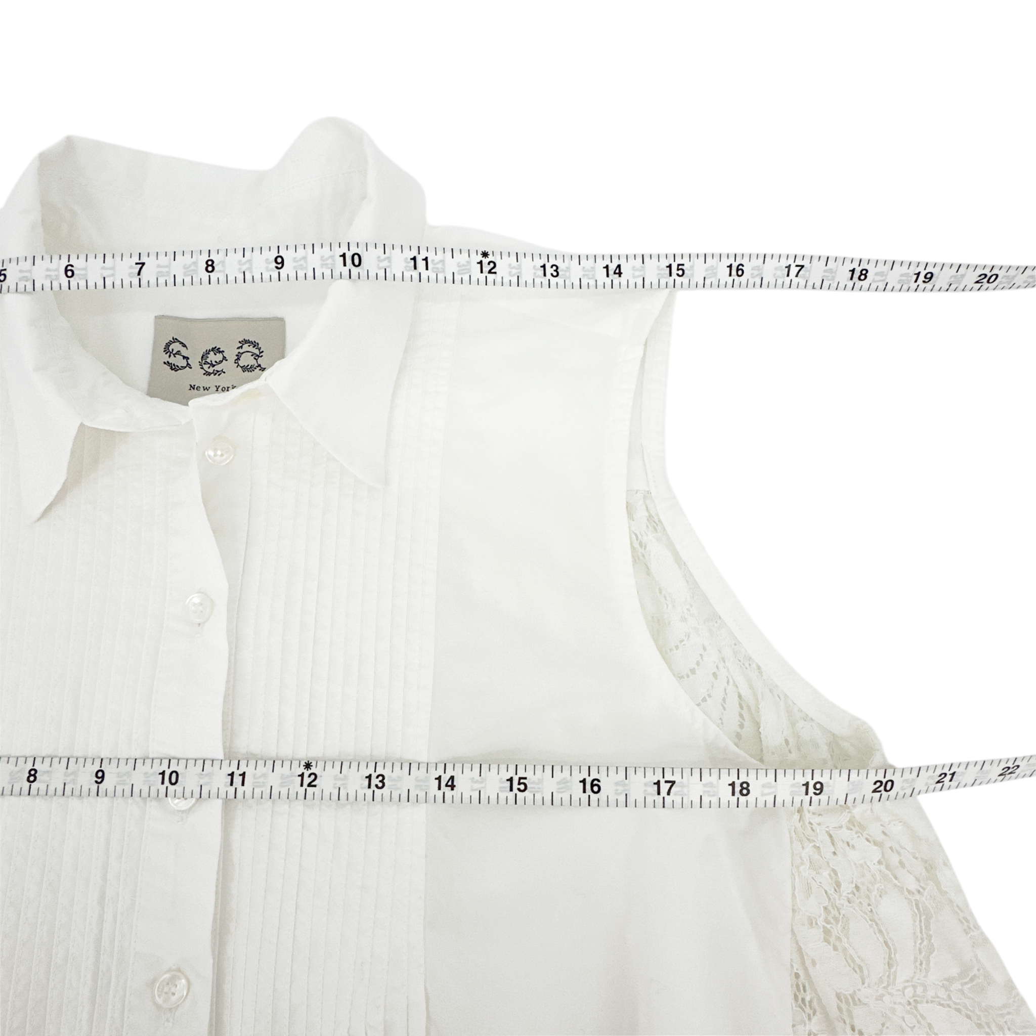 SEA New York Lace Back Button Down Blouse in Milky White 8|M Sea New York