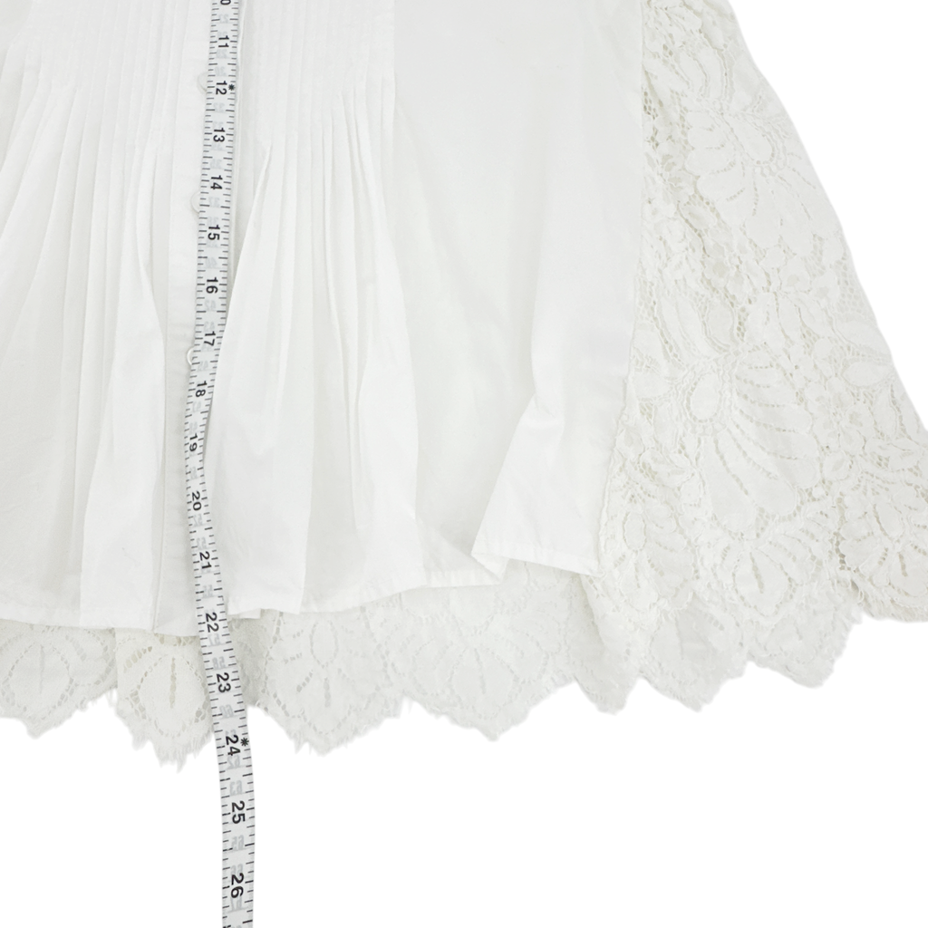 SEA New York Lace Back Button Down Blouse in Milky White 8|M Sea New York