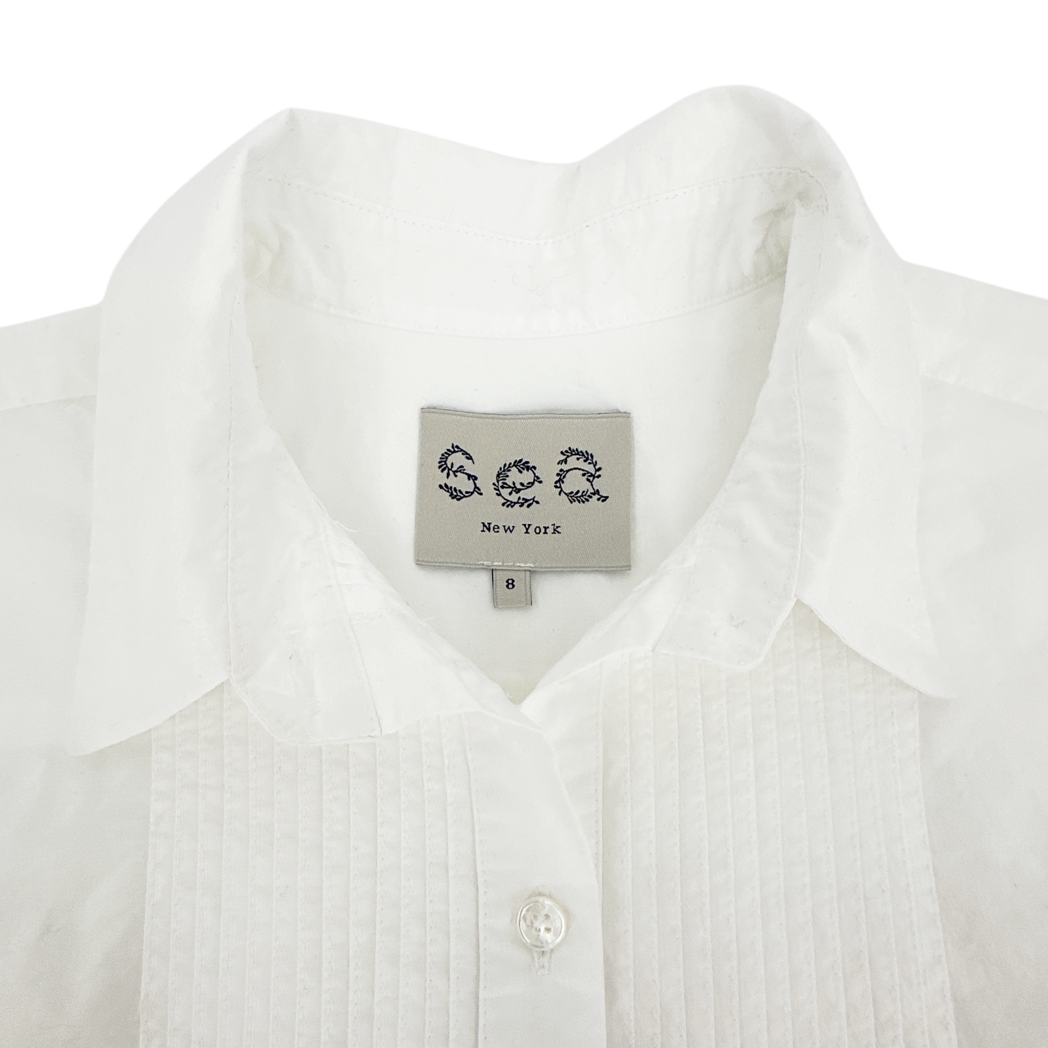 SEA New York Lace Back Button Down Blouse in Milky White 8|M Sea New York