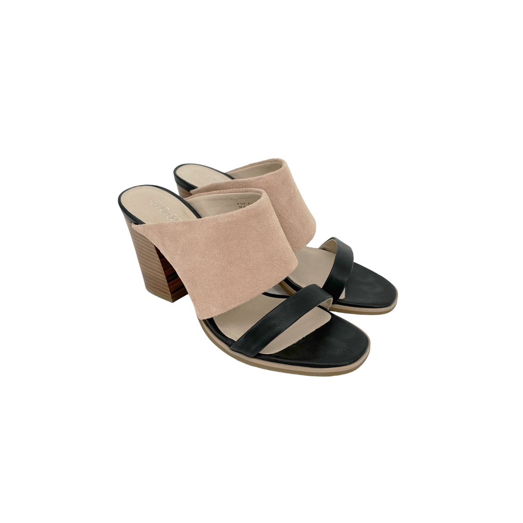 SEYCHELLES Lyra Black and Nude Leather Mules 6.5 Seychelles