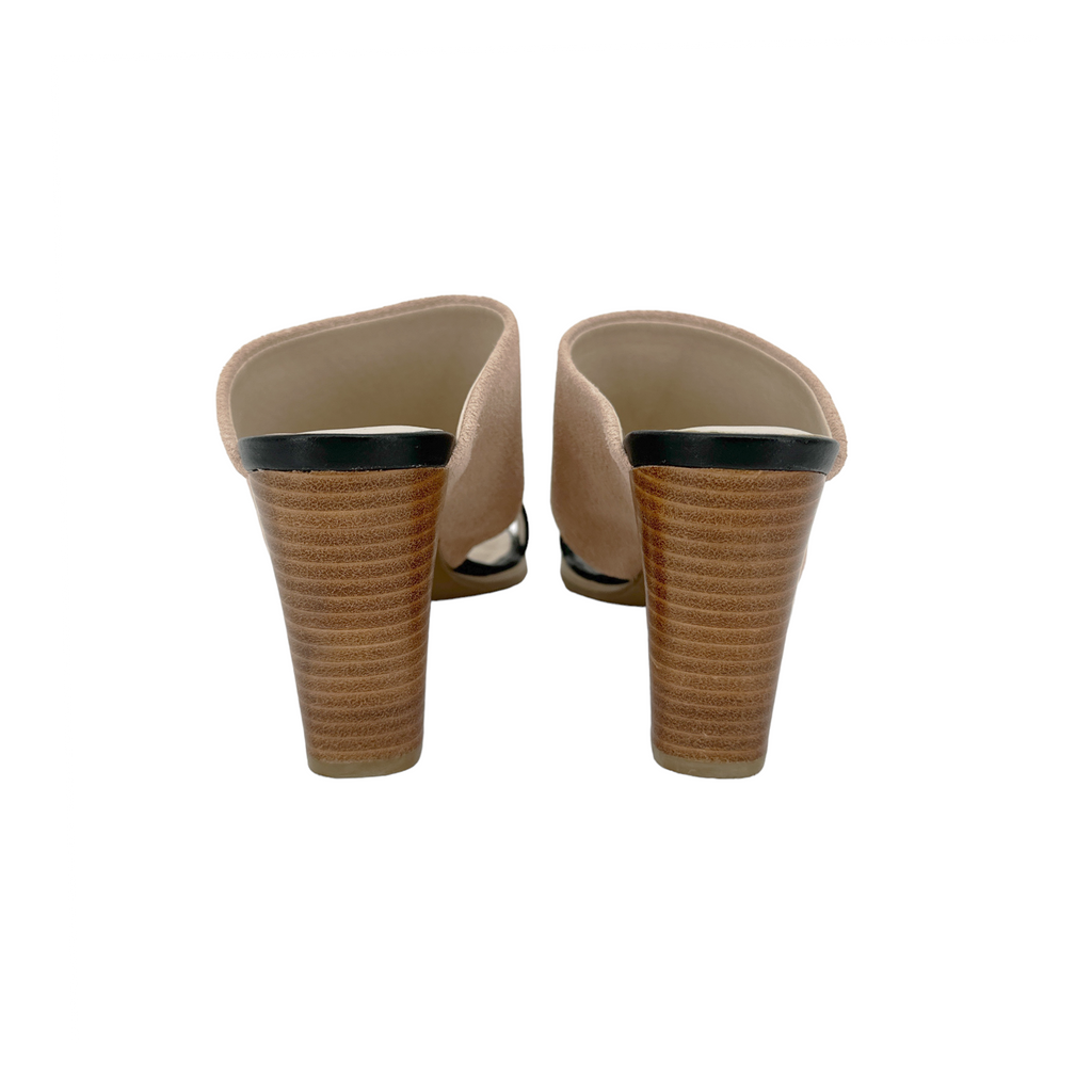SEYCHELLES Lyra Black and Nude Leather Mules 6.5 Seychelles