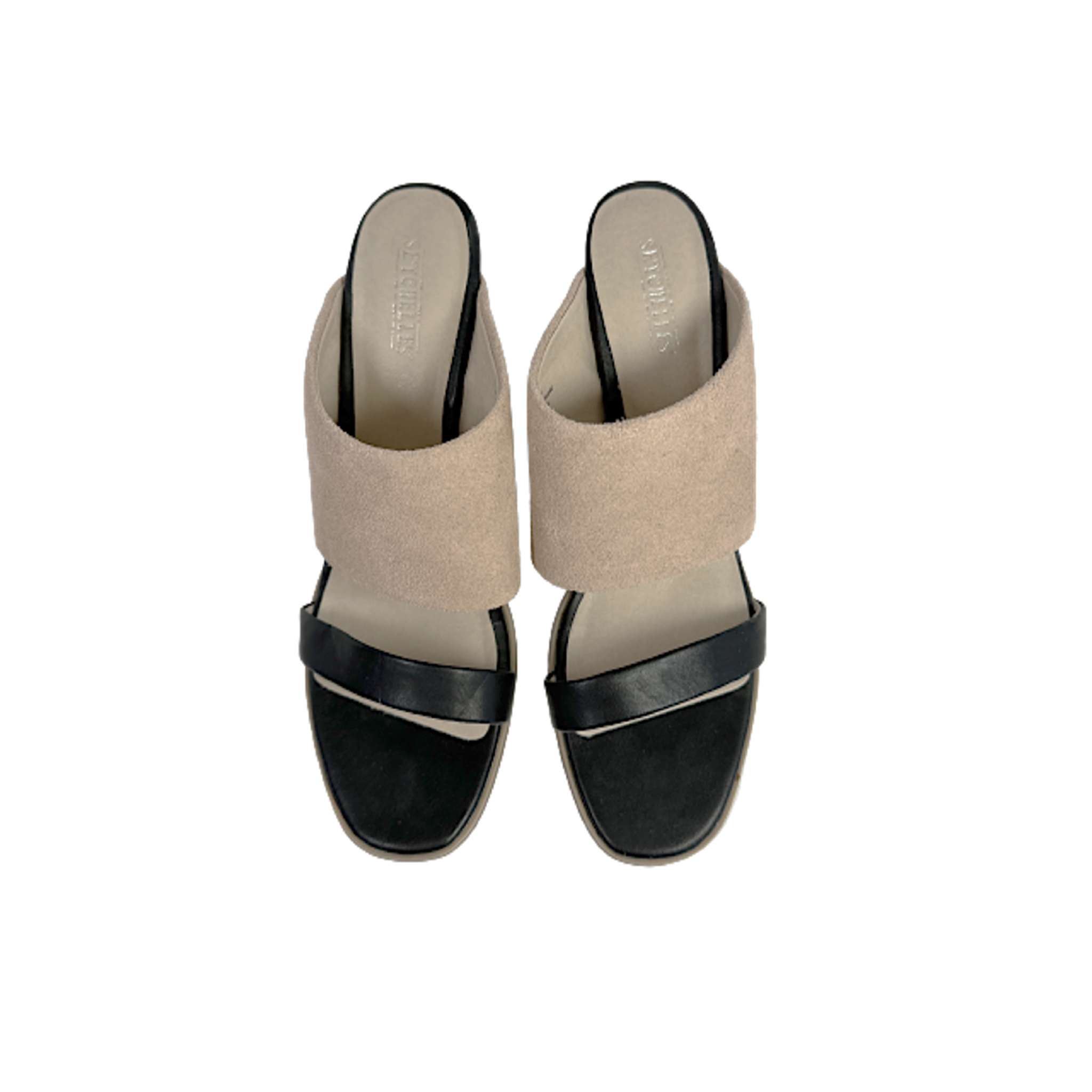 SEYCHELLES Lyra Black and Nude Leather Mules 6.5 Seychelles