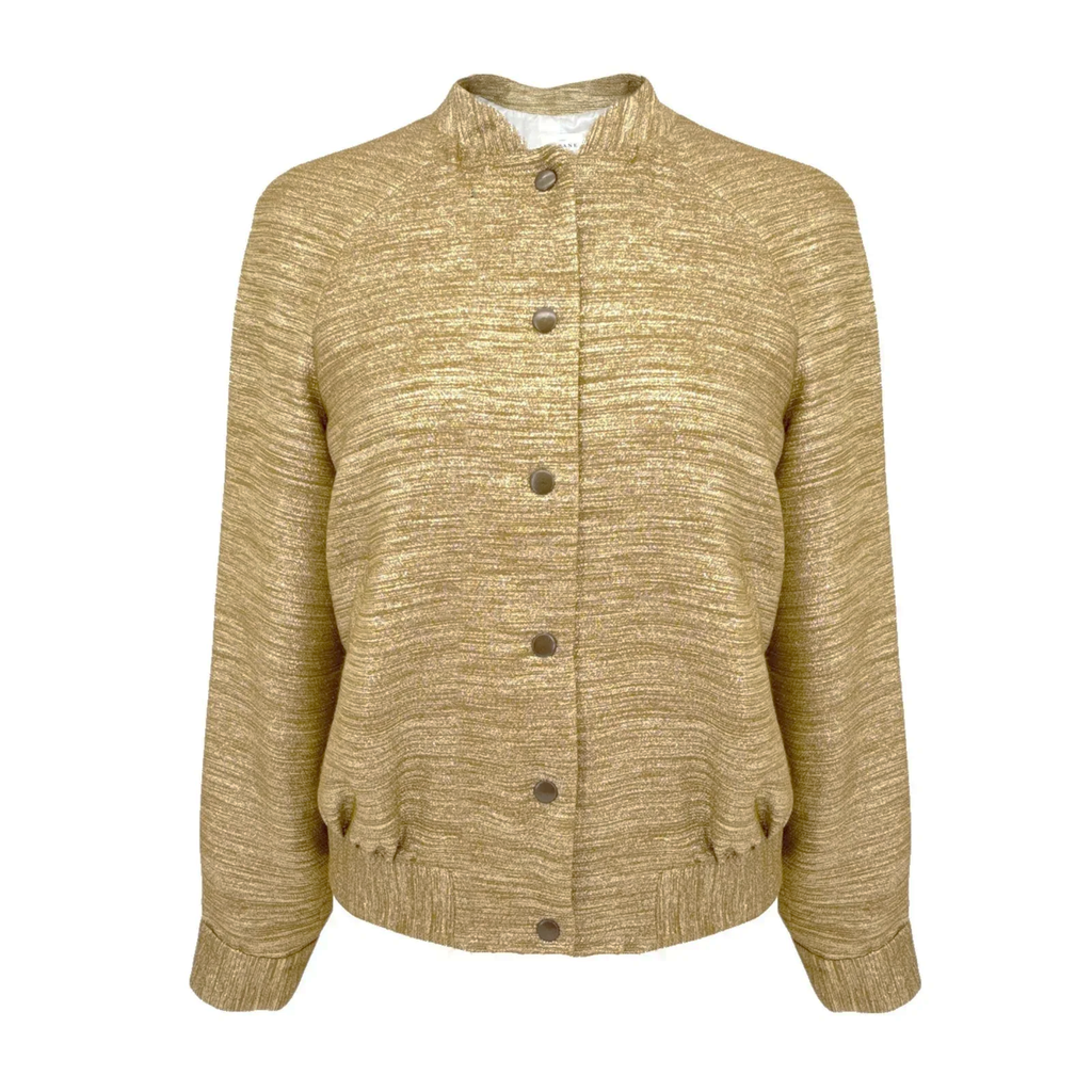SEZANE Archie Jacket in Gold Viscose FR34|XS Sézane