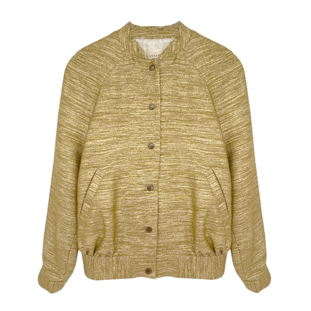 SEZANE Archie Jacket in Gold Viscose FR34|XS Sézane