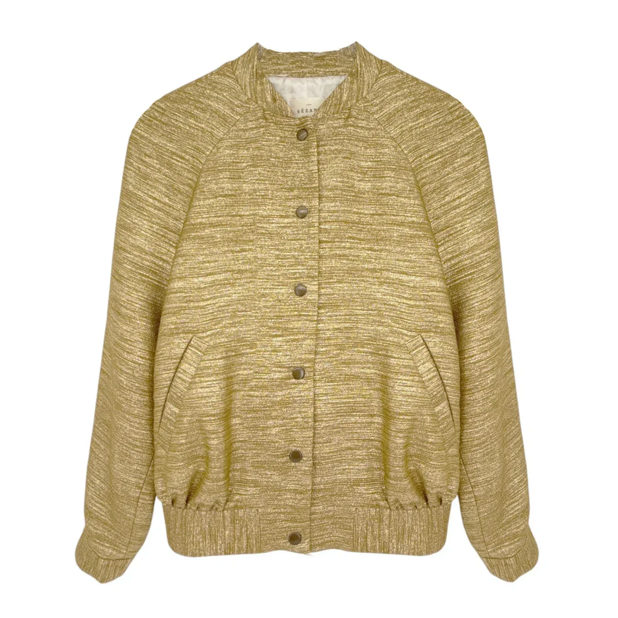 SEZANE Archie Jacket in Gold Viscose FR34|XS Sézane