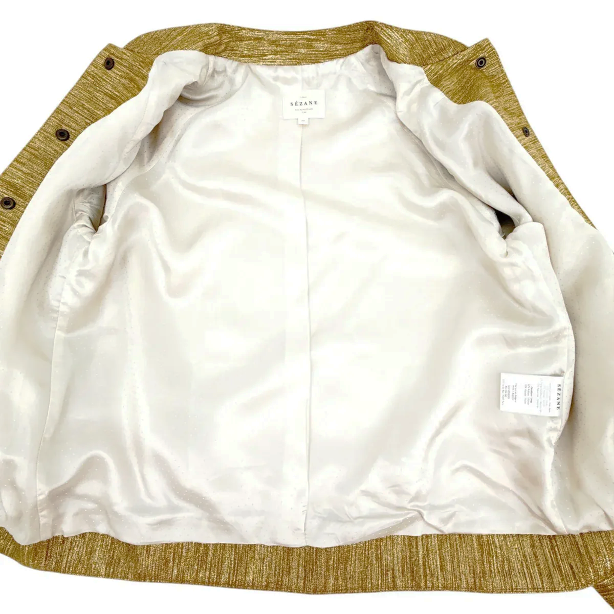 SEZANE Archie Jacket in Gold Viscose FR34|XS Sézane