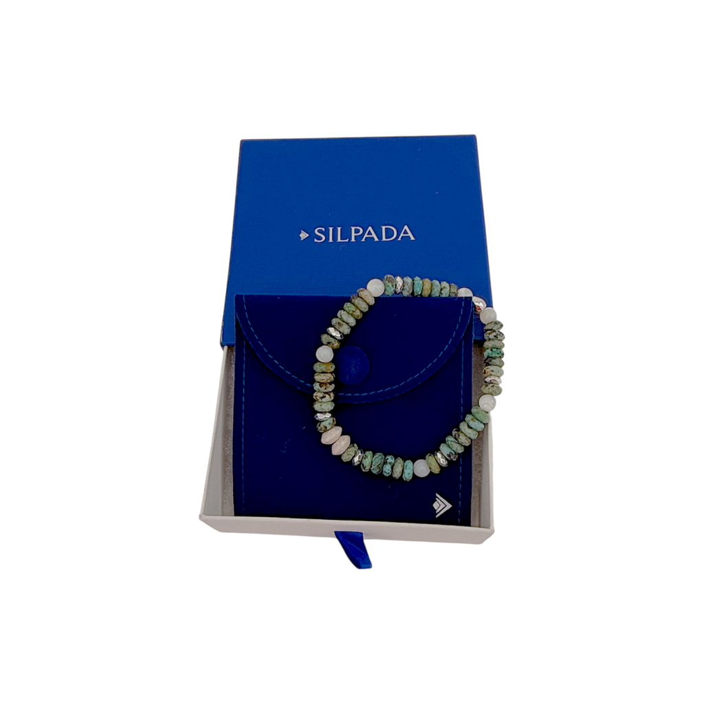 SILPADA In the Tropics Silver Mixed Stones Stretch Bracelet Silpada Designs
