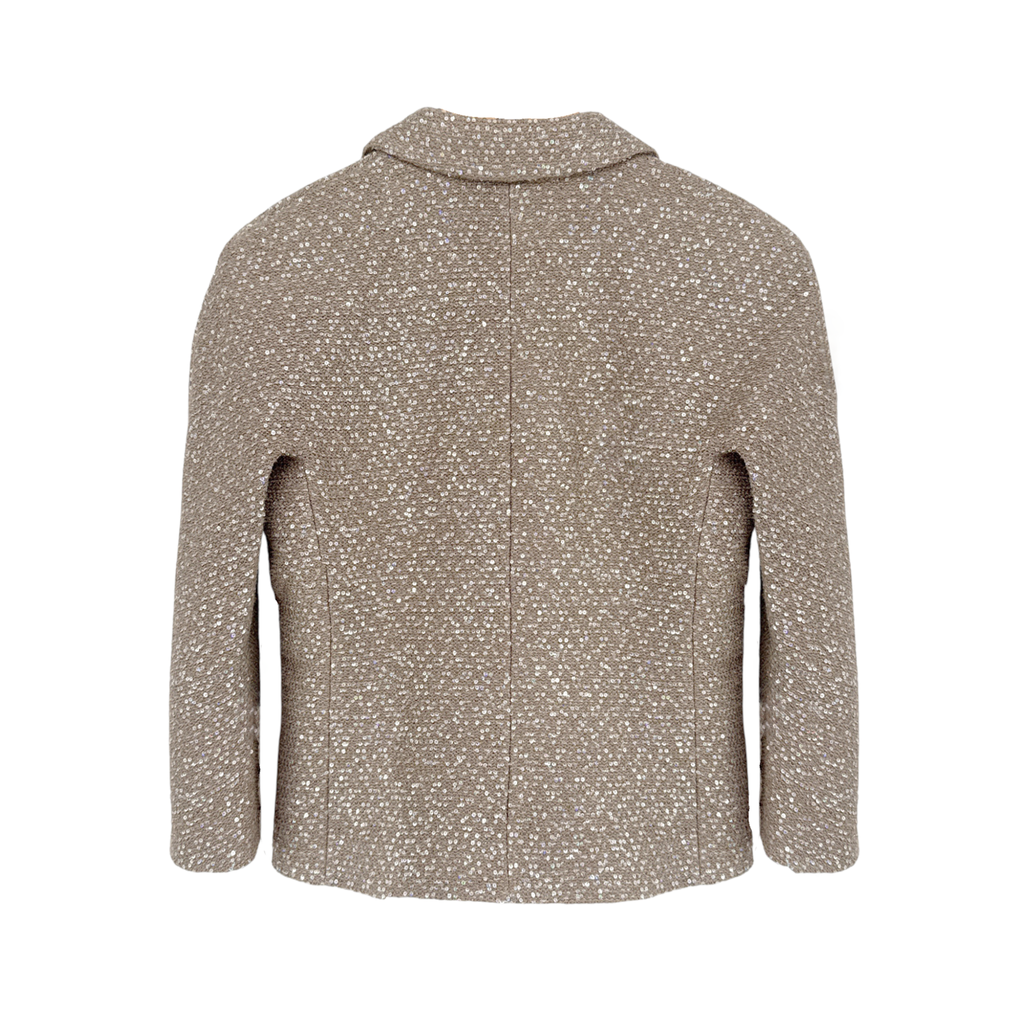 ST. JOHN Textured Sequin Knit Collared Jacket 4|S St. John