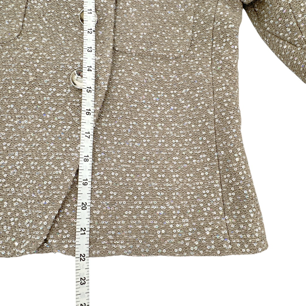 ST. JOHN Textured Sequin Knit Collared Jacket 4|S St. John