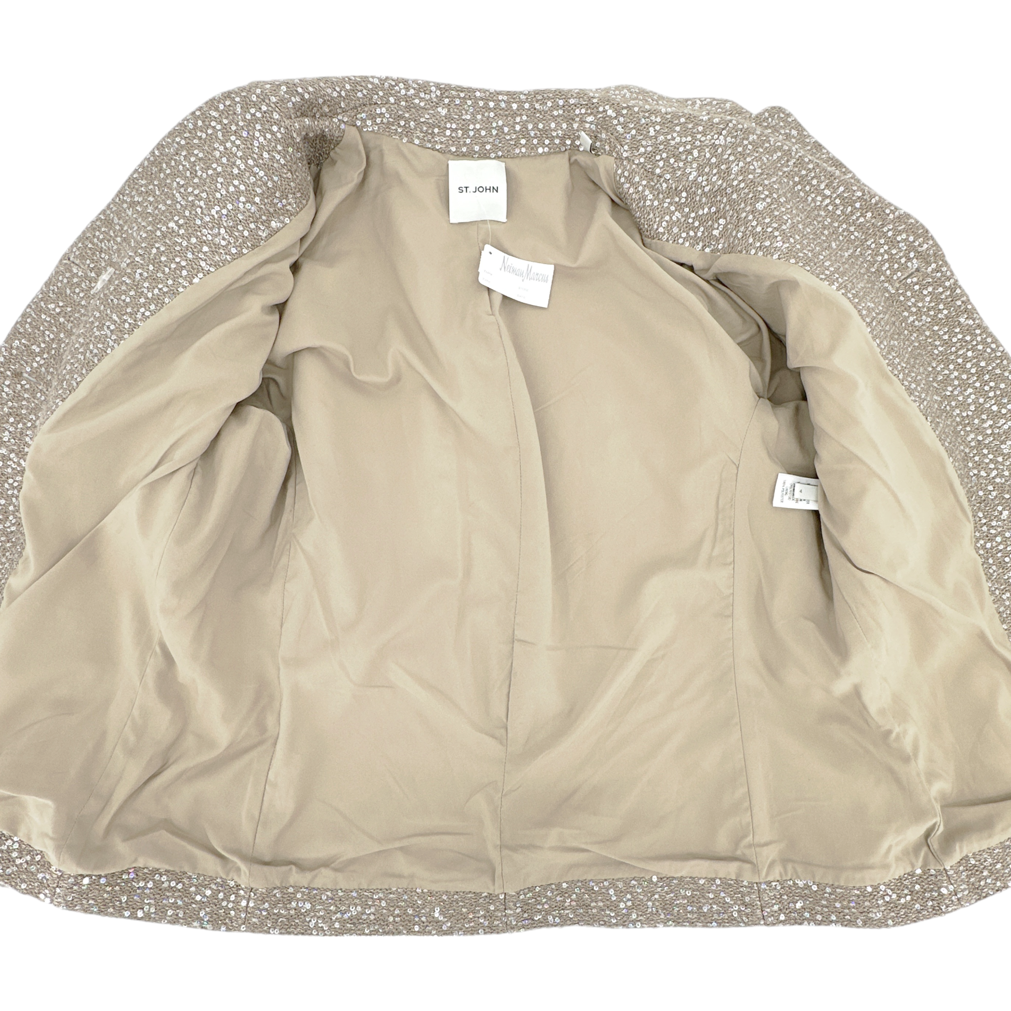 ST. JOHN Textured Sequin Knit Collared Jacket 4|S St. John