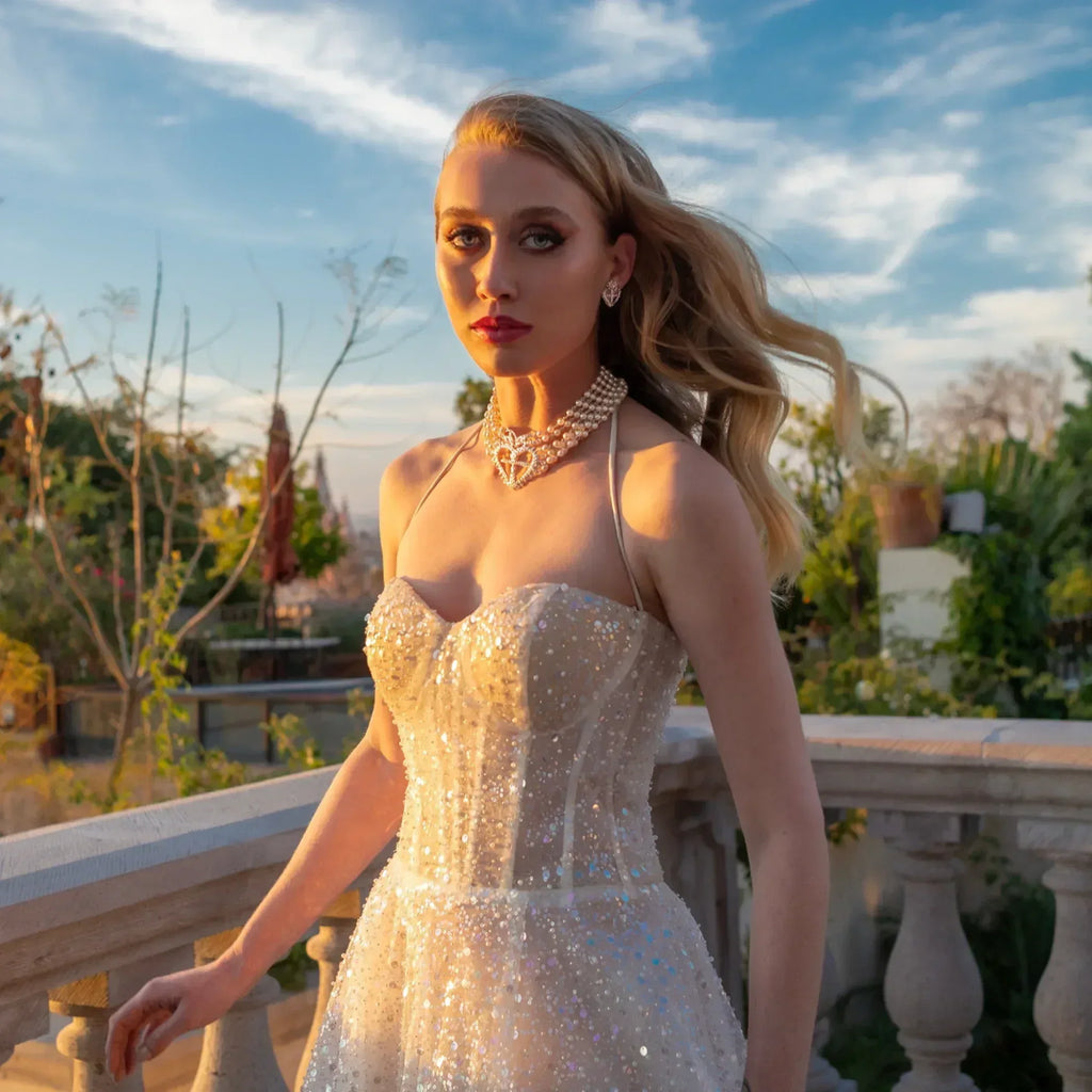 VIRGINS SAINTS & ANGELS VSA La Queen Collar in Cream Pearl & Silver - flyKAMP