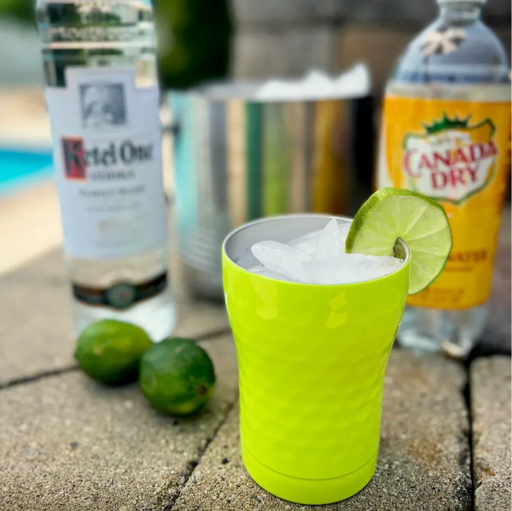 SIC Cup 12 oz Neon Yellow Dimpled Golf - flyKAMP