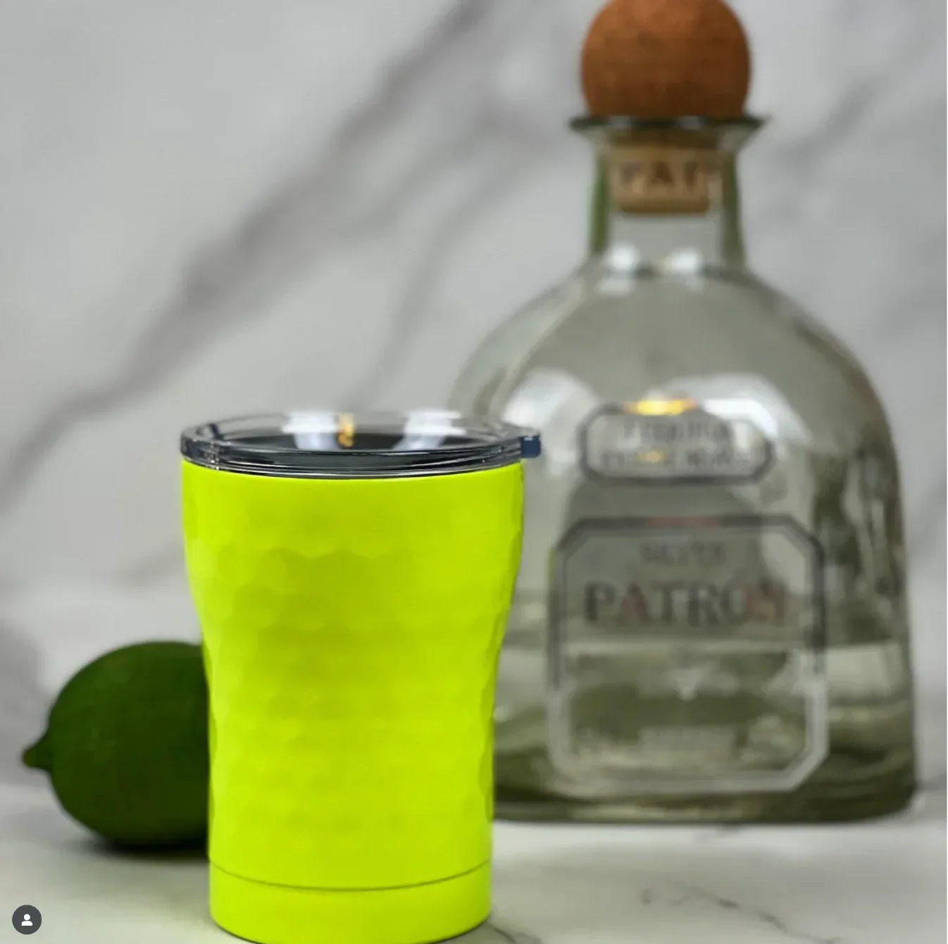 SIC Cup 12 oz Neon Yellow Dimpled Golf - flyKAMP