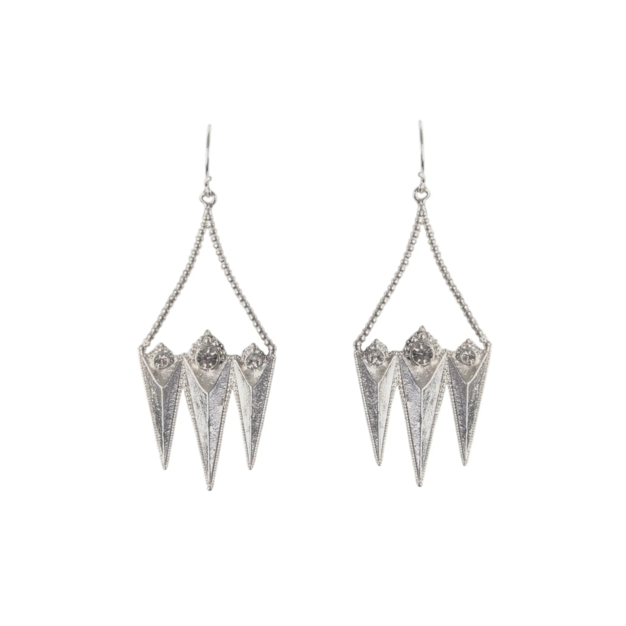 VIRGINS SAINTS & ANGELS VSA Electra Rays Hook Earrings in Silver - flyKAMP