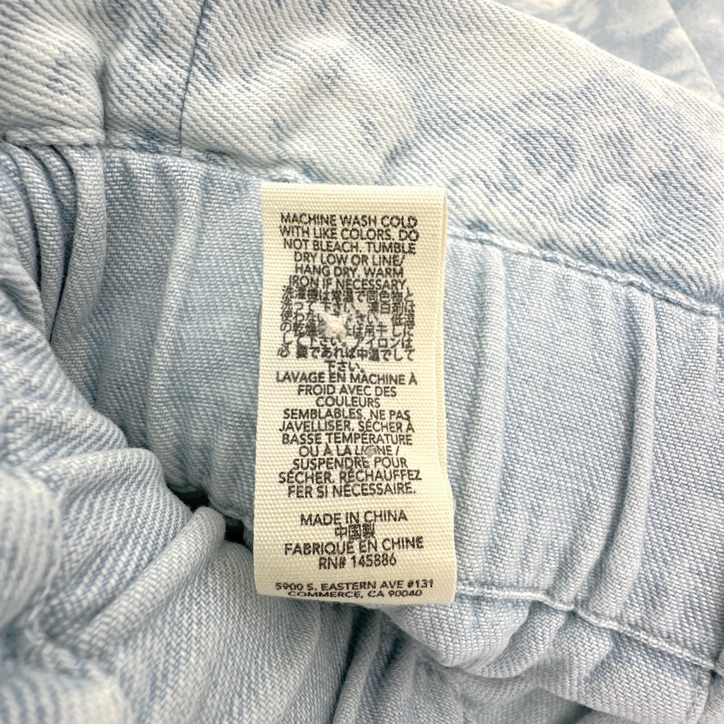 THE GREAT. The Midland Frayed Shorts in Blue Floral 0|XS The Great.