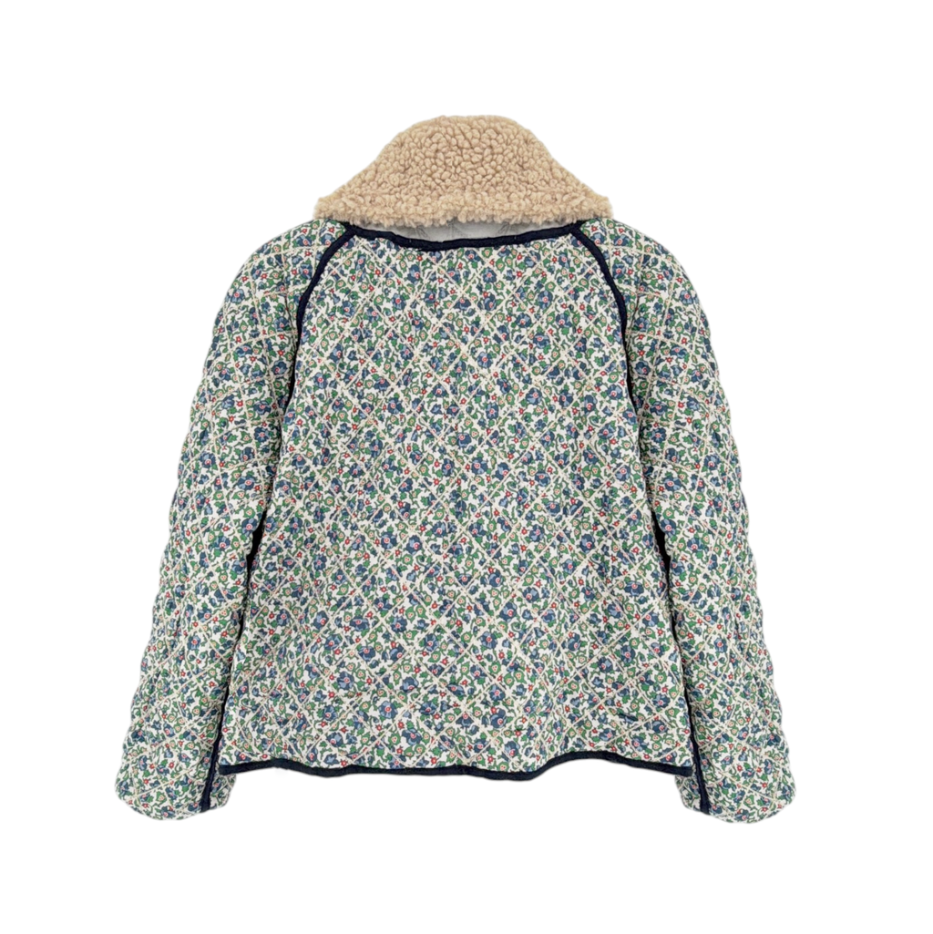 THE GREAT. The Short Quilted Reversible Jacket in Stone Blue 0|XS The Great.