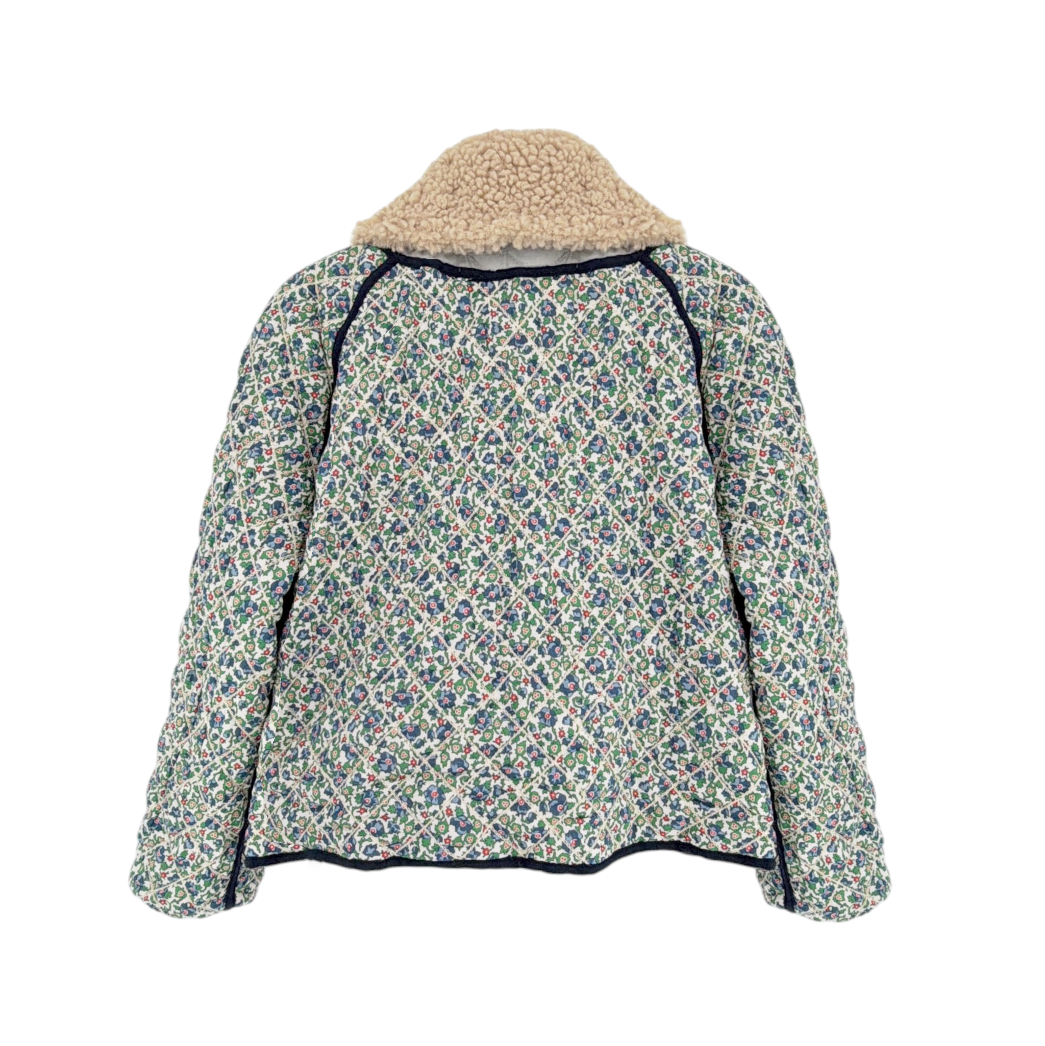 THE GREAT. The Short Quilted Reversible Jacket in Stone Blue 0|XS The Great.