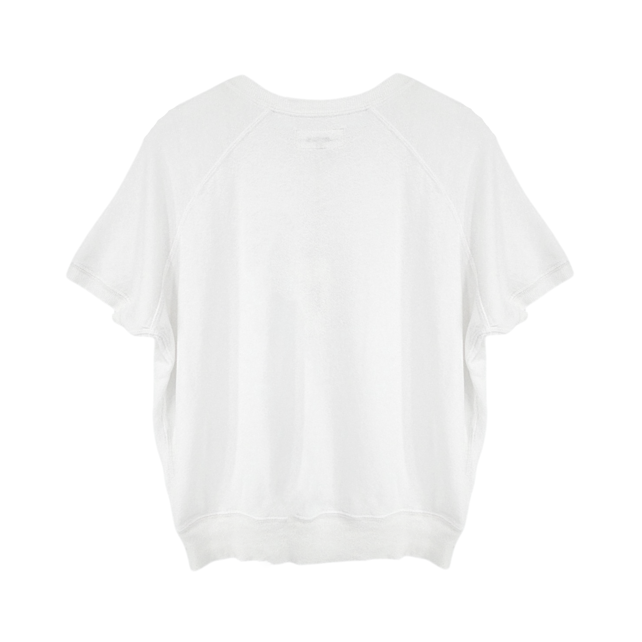 THE GREAT. The Short Sleeve Sweatshirt in True White 0|XS The Great.