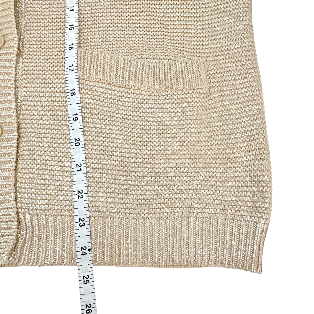 THE GREAT. The Varsity Cardigan Gold Shimmer 1|S The Great.