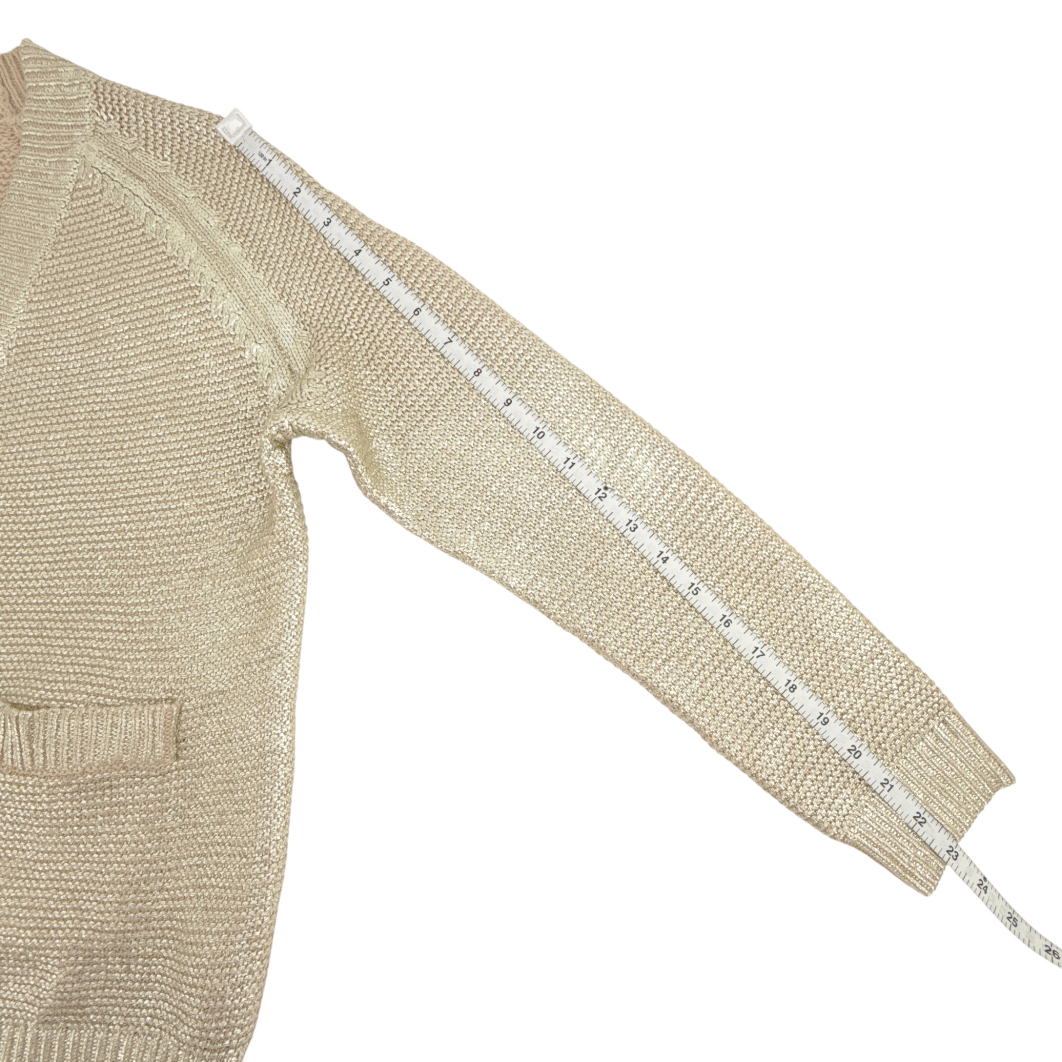 THE GREAT. The Varsity Cardigan Gold Shimmer 0|XS The Great.