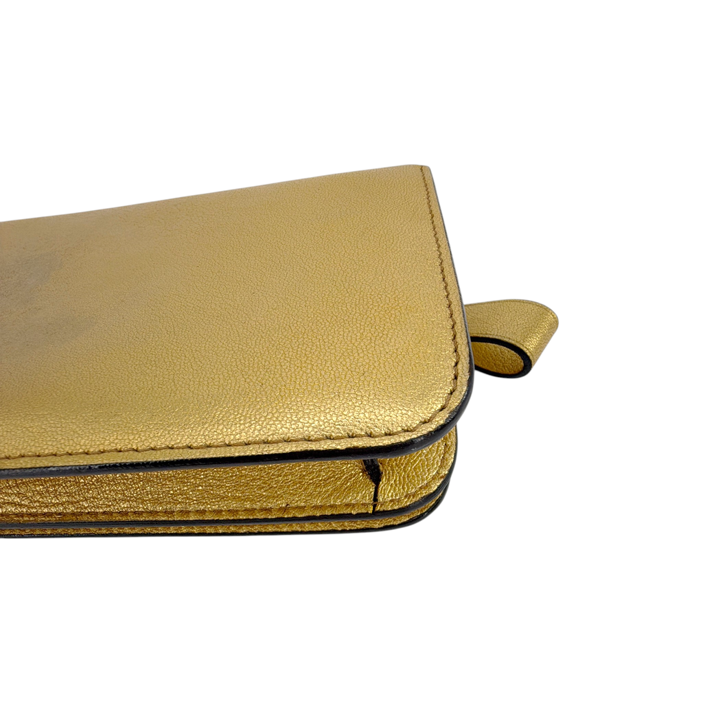 TOM FORD Jennifer Metallic Zip Clutch Bag Golden Tom Ford