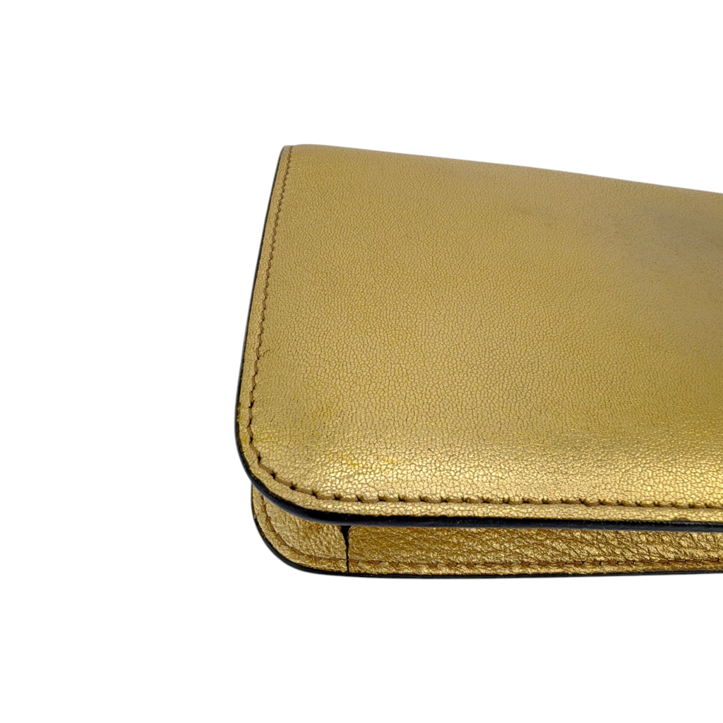 TOM FORD Jennifer Metallic Zip Clutch Bag Golden Tom Ford