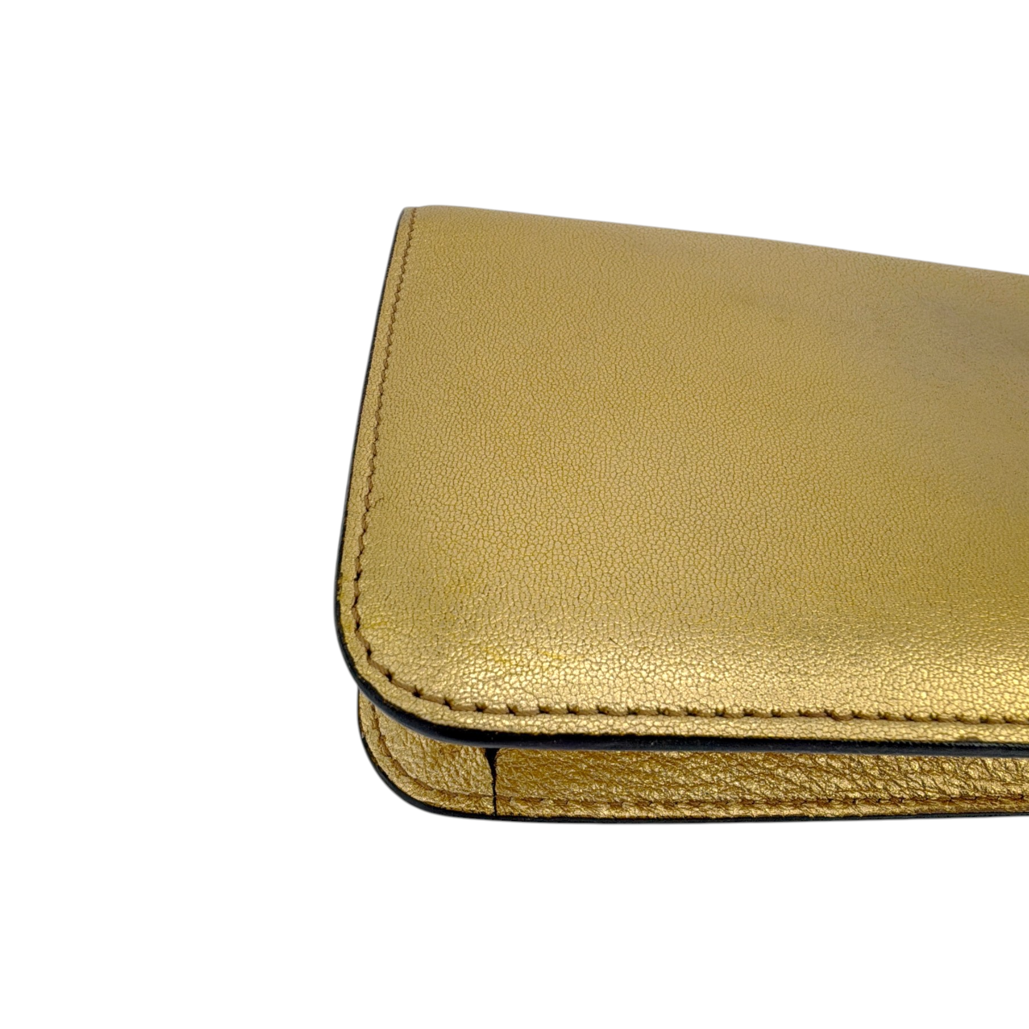 TOM FORD Jennifer Metallic Zip Clutch Bag Golden Tom Ford