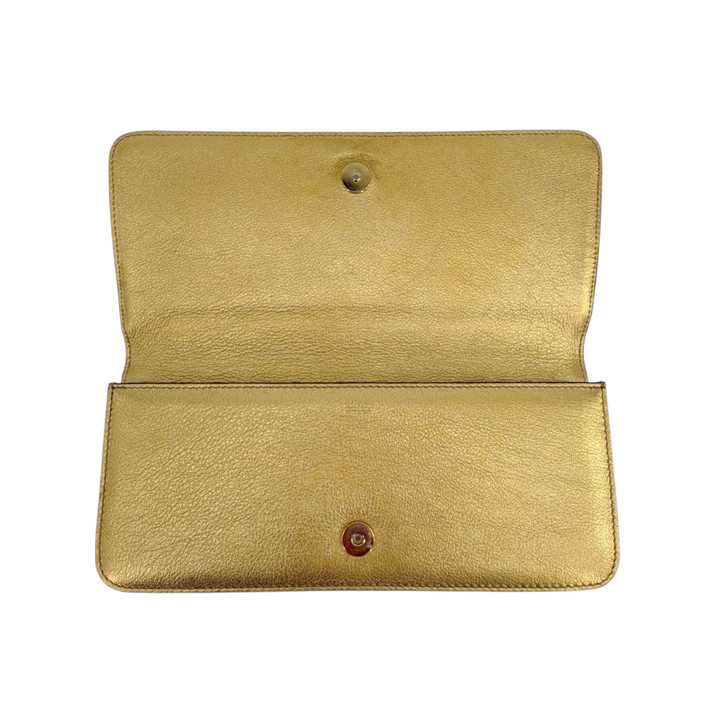 TOM FORD Jennifer Metallic Zip Clutch Bag Golden Tom Ford