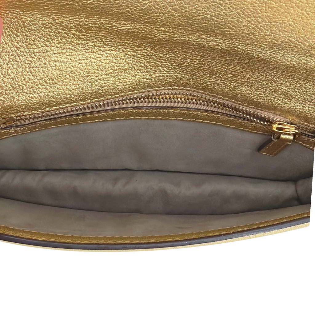 TOM FORD Jennifer Metallic Zip Clutch Bag Golden Tom Ford