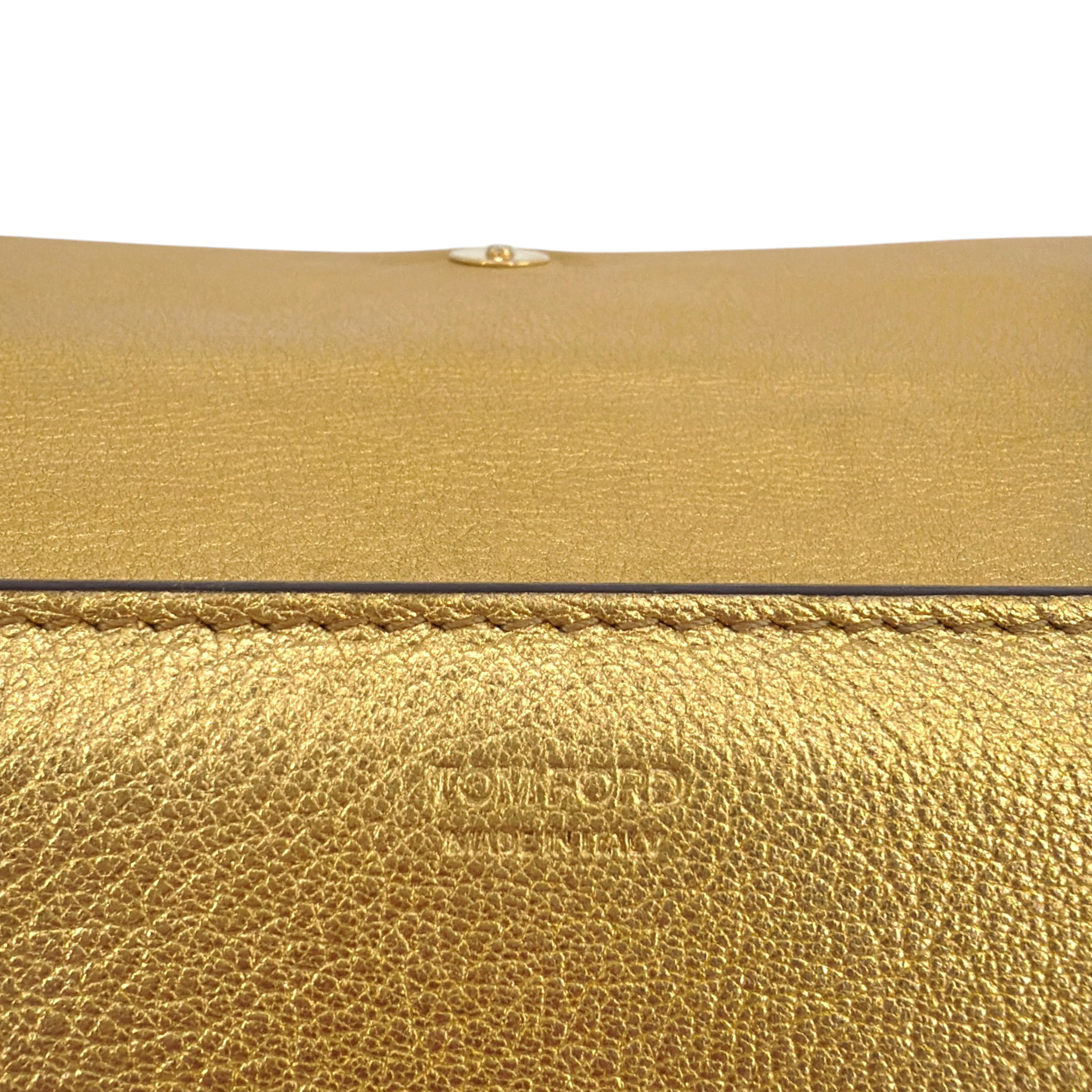 TOM FORD Jennifer Metallic Zip Clutch Bag Golden Tom Ford