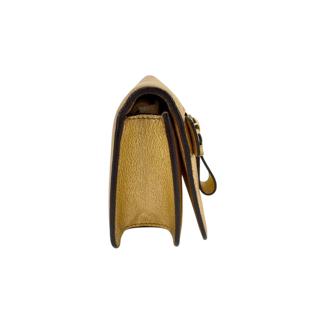 TOM FORD Jennifer Metallic Zip Clutch Bag Golden Tom Ford